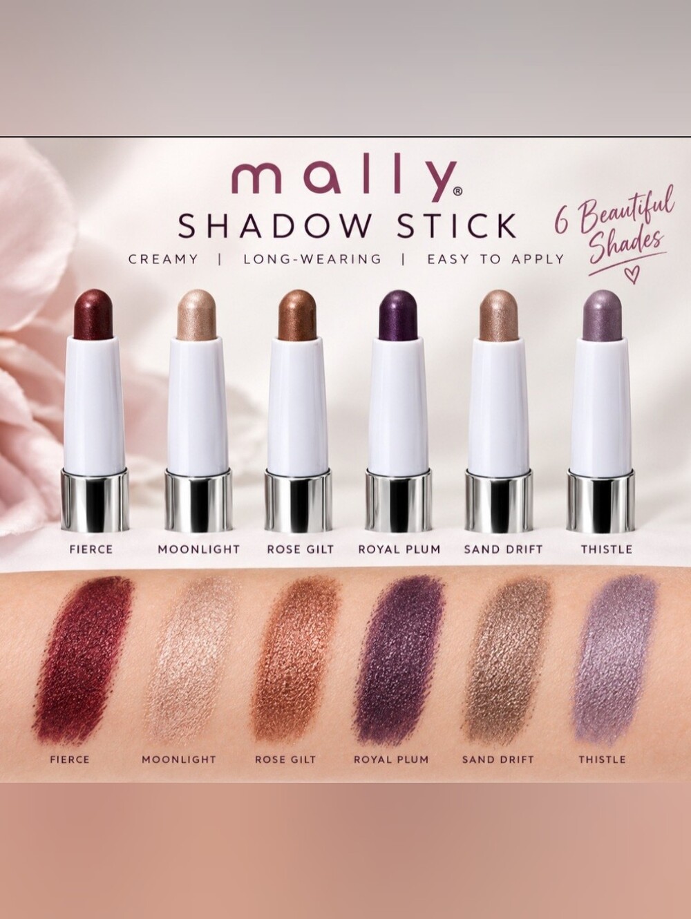 Mally Shadow Stick Extra 0.06 oz  Full Size ( 6 SHADES)